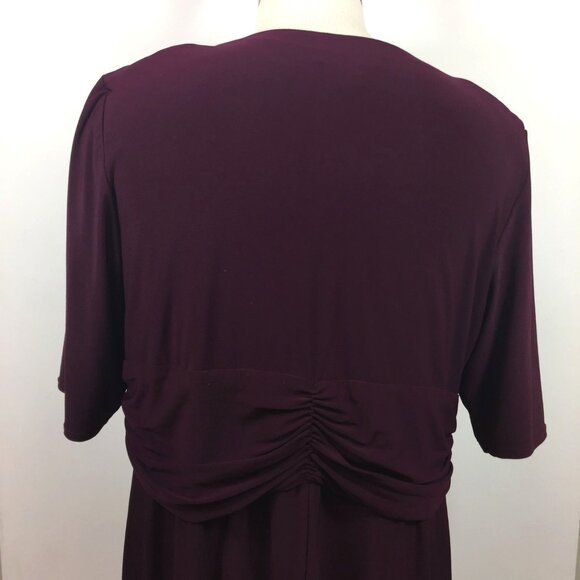 R&M Richards Woman Purple Evening Dress Formal Party Ruched Rhinestone Size 20W - Picture 8 of 16